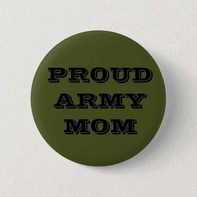Chapa Redonda De 5 Cm Button Orgulloso Army Mom (Anverso)