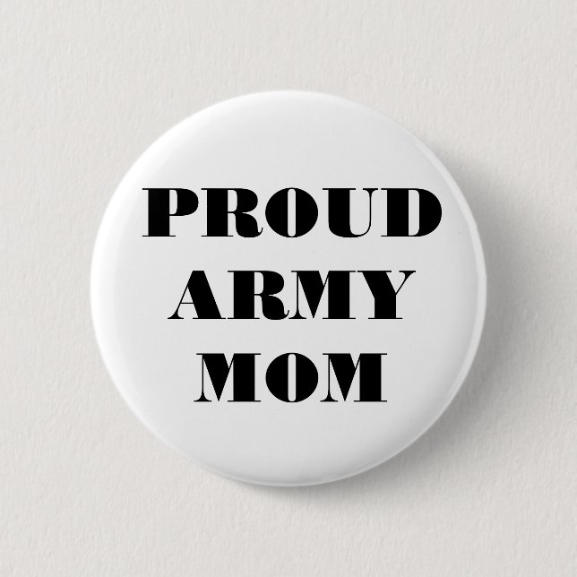 Chapa Redonda De 5 Cm Button Orgulloso Army Mom (Anverso)