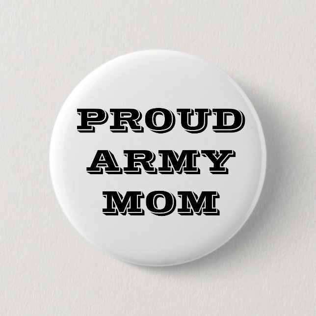 Chapa Redonda De 5 Cm Button Orgulloso Army Mom (Anverso)