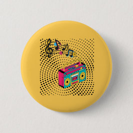 Chapa Redonda De 5 Cm Buzón de audio retro.