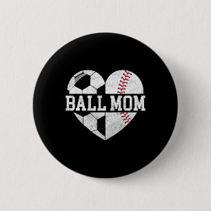 Chapa Redonda De 5 Cm Byll Mom Shirt Heart Funny Bysebyll Soccer Mom