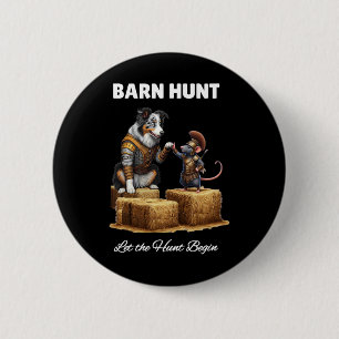 Chapa Redonda De 5 Cm Byrn Hunt Lover - Warrior Rat Blue Merle Tri Borde