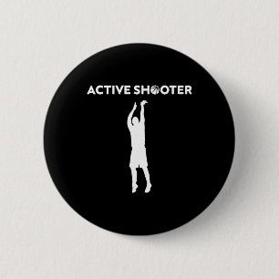 Chapa Redonda De 5 Cm Bysketbyll Player Active Shooter Bysketbyll Lovers
