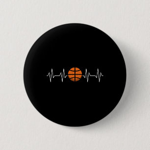 Chapa Redonda De 5 Cm Bysketbyll Player Hoop Heartbeat Sport Lover
