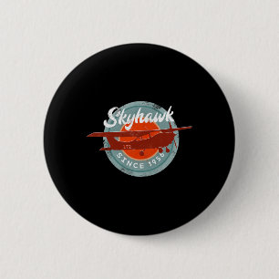 Chapa Redonda De 5 Cm C172 Skyhawk Avión Antiguo Retro Piloto Volador Re