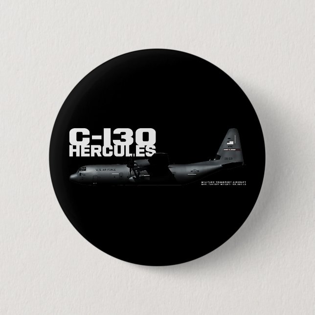 Chapa Redonda De 5 Cm C-130 Hércules (Anverso)
