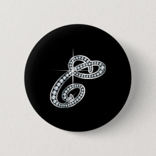 Chapa Redonda De 5 Cm C Script "Diamond Bling"