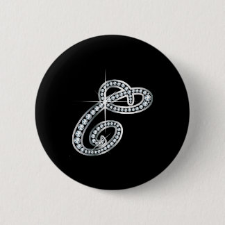 Chapa Redonda De 5 Cm C Script "Diamond Bling"