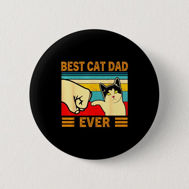 Chapa Redonda De 5 Cm Ca Men Cat Dad Ever Funny Cat Lover Gift  (Anverso)