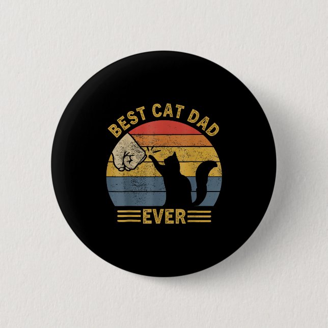 Chapa Redonda De 5 Cm Ca Men Cat Dad Ever Funny Cat Lover Gift  (Anverso)