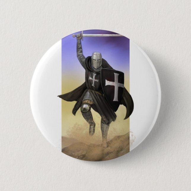 Chapa Redonda De 5 Cm Caballeros Hospitaller (Anverso)