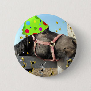 Chapa Redonda De 5 Cm Caballo animal fiesta