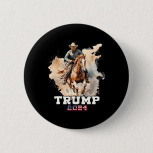 Chapa Redonda De 5 Cm Caballo Bandera Americana Vaquero 1