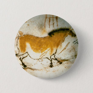 Chapa Redonda De 5 Cm Caballo Chino,Pinturas Rupestres de la Cueva de La