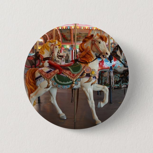 Chapa Redonda De 5 Cm Caballo del carrusel, 2 (Anverso)