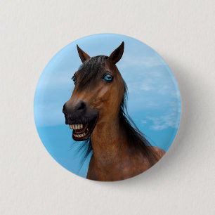 Chapa Redonda De 5 Cm Caballo Feliz