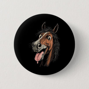 Chapa Redonda De 5 Cm Caballo Guay Con Caballos De Lengua En Caballo En