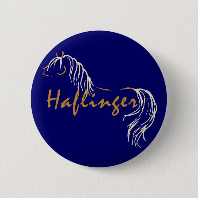 Chapa Redonda De 5 Cm Caballo Haflinger (Anverso)