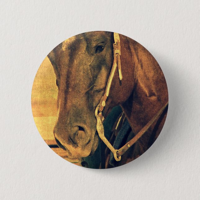 Chapa Redonda De 5 Cm Caballo Occidental (Anverso)