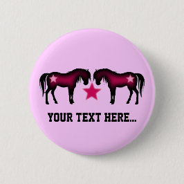 Chapa Redonda De 5 Cm Caballo personalizado femenino rosado