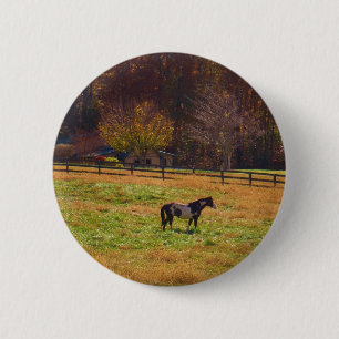 Chapa Redonda De 5 Cm Caballo pintado a lo lejos