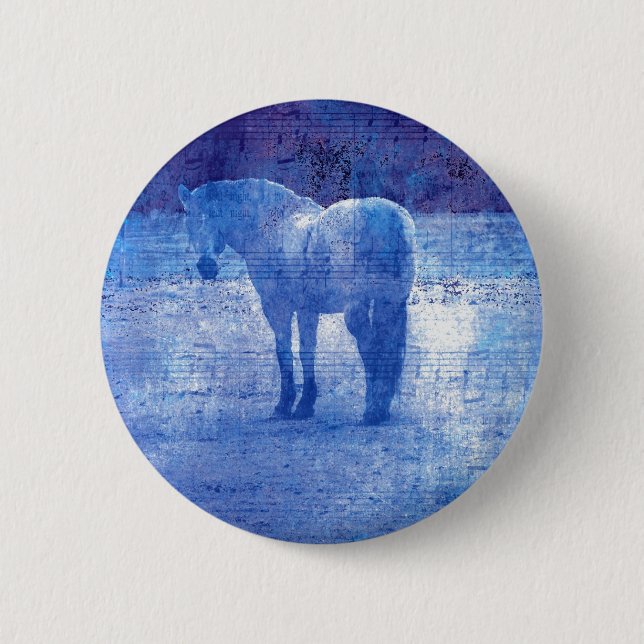 Chapa Redonda De 5 Cm Caballo púrpura (Anverso)
