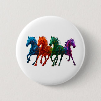 Chapa Redonda De 5 Cm Caballos de vidrio vibrantes - arte de caballos br
