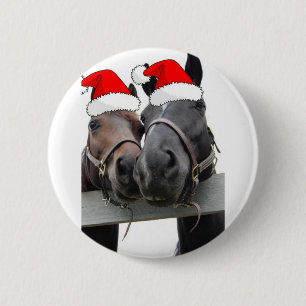 Chapa Redonda De 5 Cm Caballos navidades