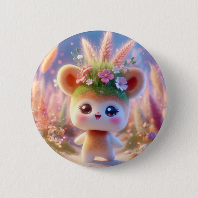 Chapa Redonda De 5 Cm Cabeza de maleza (Anverso)