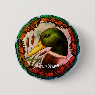 Chapa Redonda De 5 Cm Cabeza de pato real 