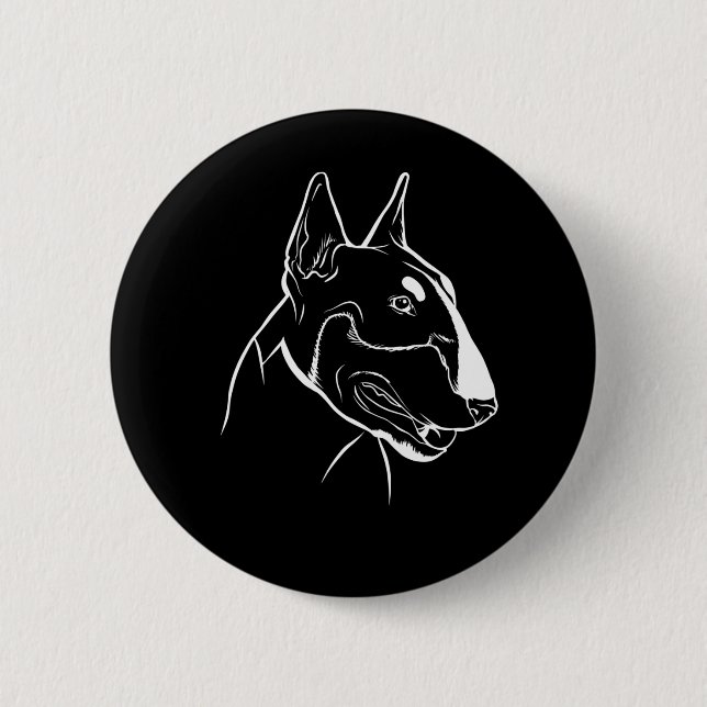 Chapa Redonda De 5 Cm Cabeza de perro Bull Terrier (Anverso)