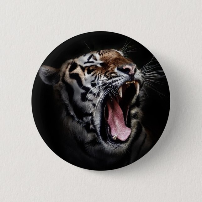 Chapa Redonda De 5 Cm Cabeza de tigre (Anverso)