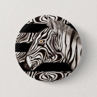 Chapa Redonda De 5 Cm Cabeza de zebra