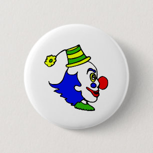 Chapa Redonda De 5 Cm Cabeza del payaso del perfil