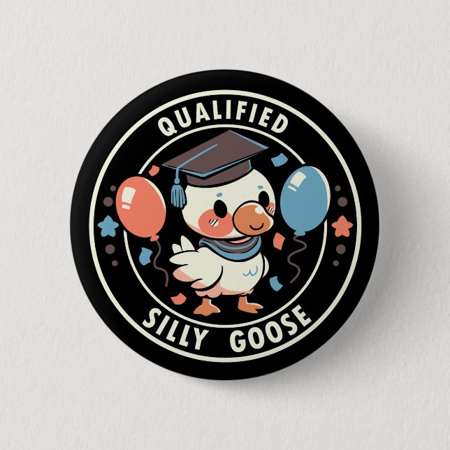 Chapa Redonda De 5 Cm Cabeza Silly Calificada (Anverso)