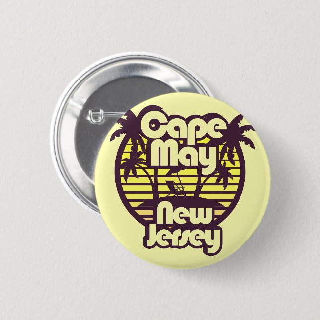 Chapa Redonda De 5 Cm Cabo de mayo, Nueva Jersey (Anverso y reverso)