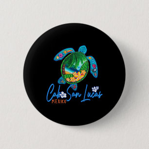 Chapa Redonda De 5 Cm Cabo San Lucas Turtle México Vacacional Familia T