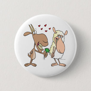 Chapa Redonda De 5 Cm cabra oveja linda amor dibujos animados