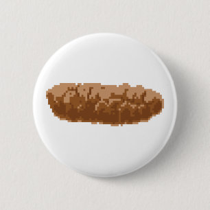 Chapa Redonda De 5 Cm Caca de píxeles de 8 bits