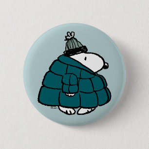 Chapa Redonda De 5 Cm Cacahuetes   Chaqueta Snoopy Winter Puffy