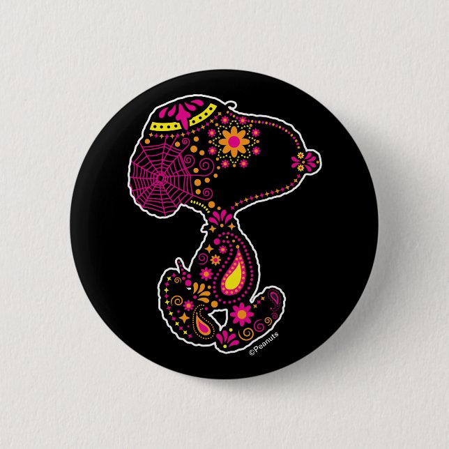 Chapa Redonda De 5 Cm Cacahuetes | Día del perro morado (Anverso)