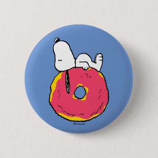Chapa Redonda De 5 Cm Cacahuetes | Donut rosado Snoopy