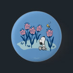 Chapa Redonda De 5 Cm Cacahuetes | Jardín de flores Snoopy & Woodstock<br><div class="desc">Mira este divertido diseño de maní con Snoopy y Woodstock.</div>