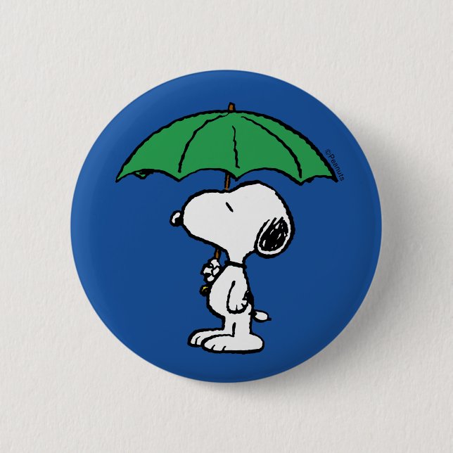 Chapa Redonda De 5 Cm Cacahuetes | Snoopy Green Umbrella (Anverso)