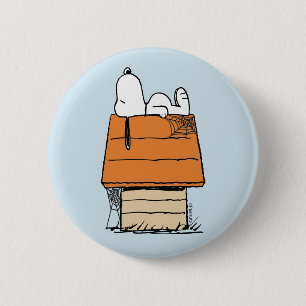 Chapa Redonda De 5 Cm Cacahuetes   Snoopy Halloween Nap