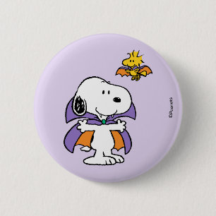 Chapa Redonda De 5 Cm Cacahuetes Snoopy Woodstock Vampiro Halloween