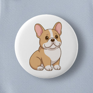 Chapa Redonda De 5 Cm Cachorro adorable de Bulldog Francés