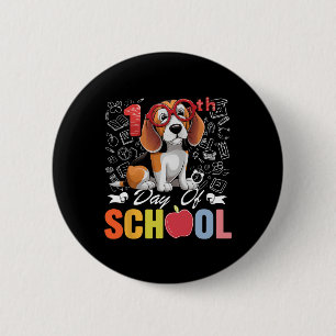 Chapa Redonda De 5 Cm Cachorro Beagle Lindo Día 100 De Colegio Gles 100 