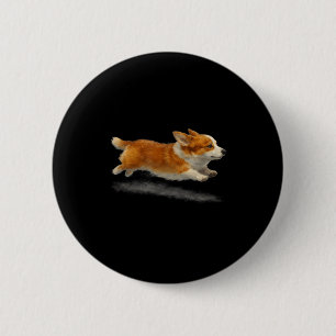 Chapa Redonda De 5 Cm Cachorro corriendo lindo arte divertido meme de co