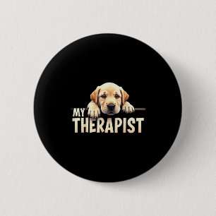 Chapa Redonda De 5 Cm Cachorro De Laboratorio Divertido Mi Terapeuta Per